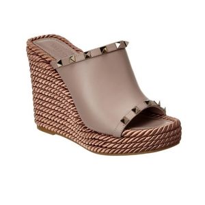 Rockstud 115 Leather Wedge Sandals NEW IN BOX